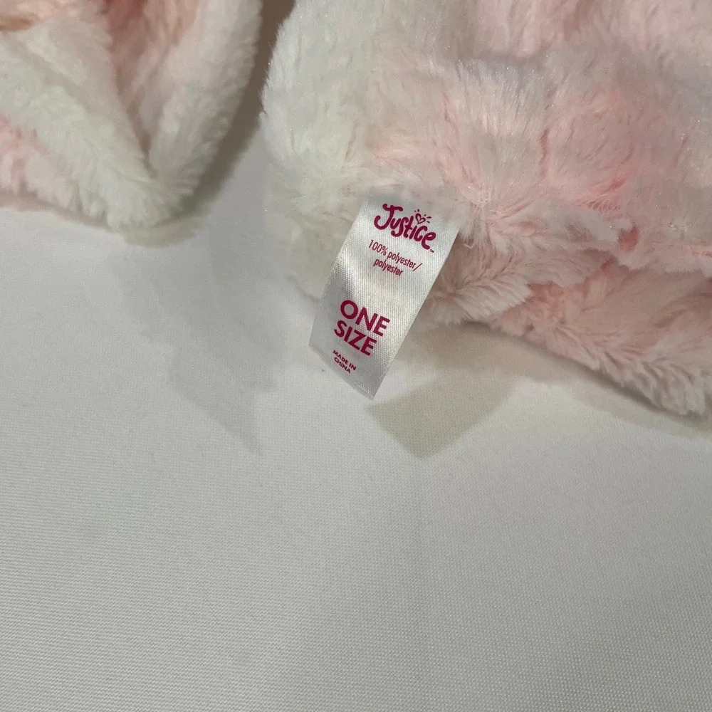 Justice‎ Plush Faux Fur Infinity Scarf Pink White Ombre Soft Cozy One Size
